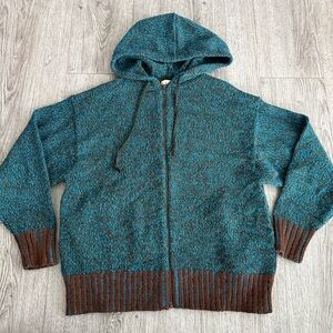 Marni Uniqlo Knit Zip Up Hoodie Blue